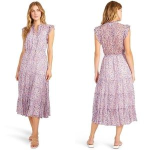 BB Dakota Steve Madden Blue and Pink Floral Canyon Midi Dress XL NWT